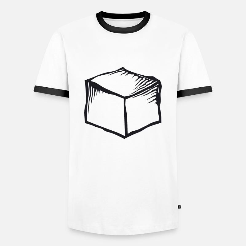cardboard box box - Men's Ringer Shirt - white/black