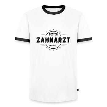 zahnarzt - Männer Kontrast-T-Shirt - Weiß/Schwarz - Vorne - AI Model Female 172 light (172cm) & AI Model Male 178 dark (178cm)