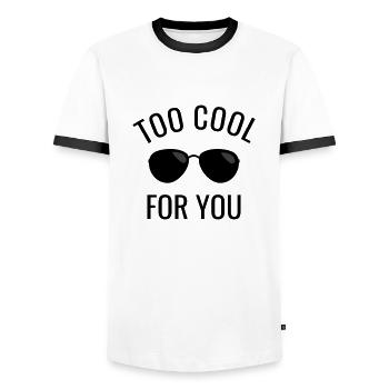 Cool funny sayings sunglasses cool arrogant - Men's Ringer Shirt - white/black - Front - AI Model Female 172 light (172cm) & AI Model Male 178 dark (178cm)