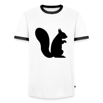 squirrel - Men's Ringer Shirt - white/black - Front - AI Model Female 172 light (172cm) & AI Model Male 178 dark (178cm)