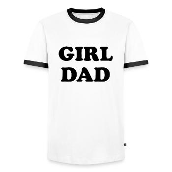 Fille Papa - T-shirt contrasté Homme - blanc/noir - Devant - AI Model Female 172 light (172cm) & AI Model Male 178 dark (178cm)
