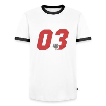 Afyon - Men's Ringer Shirt - white/black - Front - AI Model Female 172 light (172cm) & AI Model Male 178 dark (178cm)
