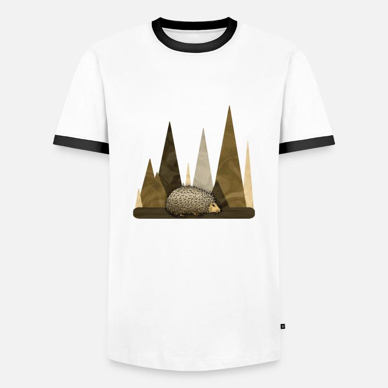 Igel - Männer Kontrast-T-Shirt - Weiß/Schwarz
