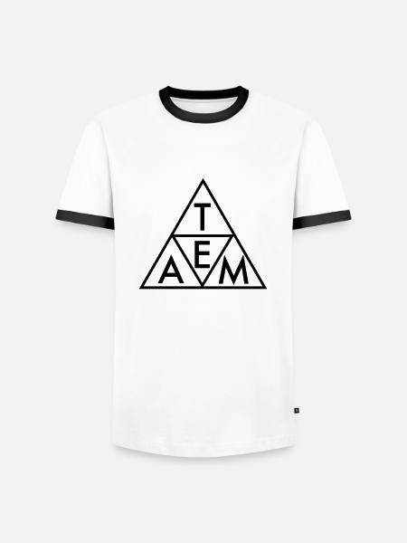 Team - Men's Ringer Shirt - white/black