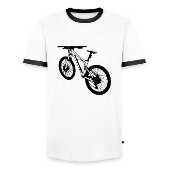 Vélo VTT Illustration Vector Cadeau - T-shirt contrasté Homme - blanc/noir - Devant - AI Model Female 172 light (172cm) & AI Model Male 178 dark (178cm)