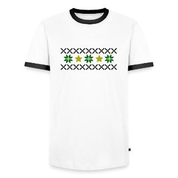 Norway Pattern - Men's Ringer Shirt - white/black - Front - AI Model Female 172 light (172cm) & AI Model Male 178 dark (178cm)