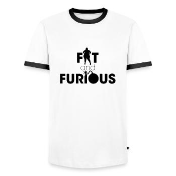 Grosse bombe et la bombe furieuse - T-shirt contrasté Homme - blanc/noir - Devant - AI Model Female 172 light (172cm) & AI Model Male 178 dark (178cm)