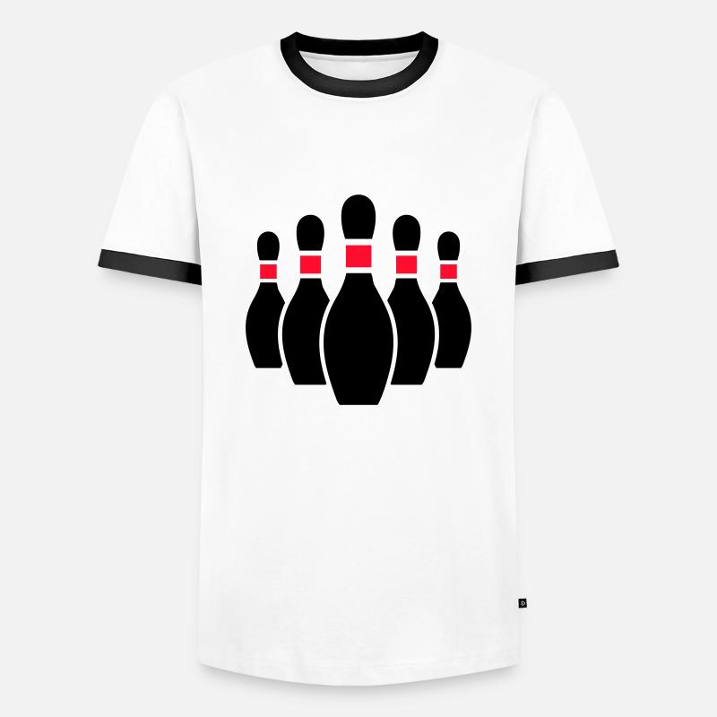 bowling - Men's Ringer Shirt - white/black