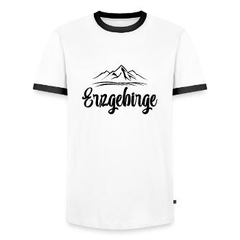 Erzgebirge Berge Heimat - Männer Kontrast-T-Shirt - Weiß/Schwarz - Vorne - AI Model Female 172 light (172cm) & AI Model Male 178 dark (178cm)
