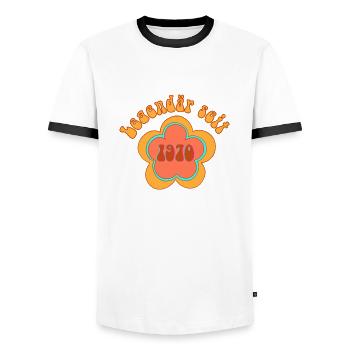 Legendär Seit 1970 Geboren Geburtstag - Männer Kontrast-T-Shirt - Weiß/Schwarz - Vorne - AI Model Female 172 light (172cm) & AI Model Male 178 dark (178cm)