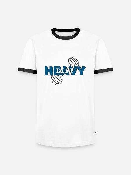 Lift Heavy - Männer Kontrast-T-Shirt - Weiß/Schwarz