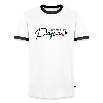 Bester Papa - Männer Kontrast-T-Shirt - Weiß/Schwarz - Vorne - AI Model Female 172 light (172cm) & AI Model Male 178 dark (178cm)