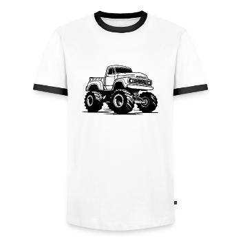 Monstertruck Monster Truck Liebhaber Fan - Männer Kontrast-T-Shirt - Weiß/Schwarz - Vorne - AI Model Female 172 light (172cm) & AI Model Male 178 dark (178cm)