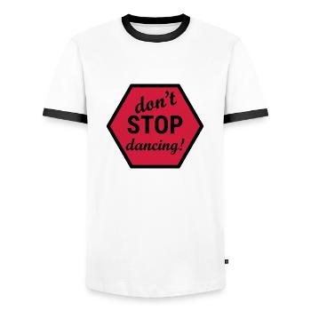 Dancing Dance Music - Men's Ringer Shirt - white/black - Front - AI Model Female 172 light (172cm) & AI Model Male 178 dark (178cm)