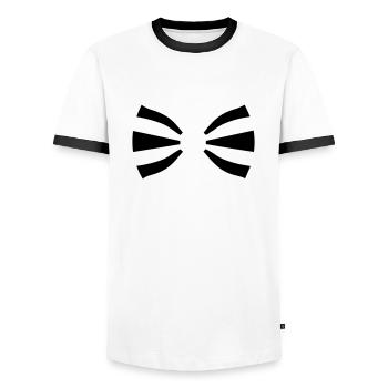 Noeud papillon - T-shirt contrasté Homme - blanc/noir - Devant - AI Model Female 172 light (172cm) & AI Model Male 178 dark (178cm)
