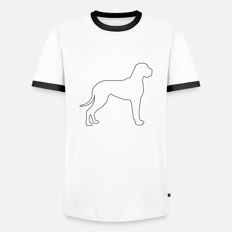 Great Dane Contours 1 - Men's Ringer Shirt - white/black