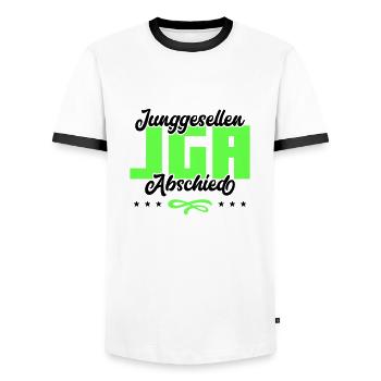 Bachelor party bachelor party - Men's Ringer Shirt - white/black - Front - AI Model Female 172 light (172cm) & AI Model Male 178 dark (178cm)