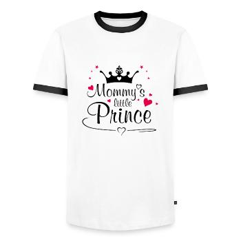 Le prince de maman - T-shirt contrasté Homme - blanc/noir - Devant - AI Model Female 172 light (172cm) & AI Model Male 178 dark (178cm)
