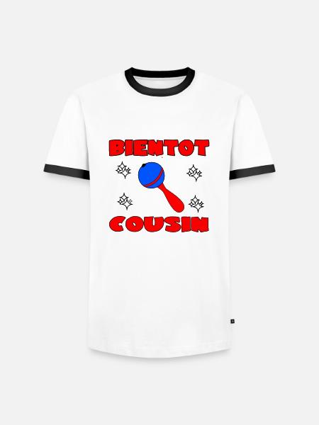 SOON COUSIN - Men's Ringer Shirt - white/black