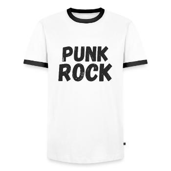 Punk Rock - T-shirt contrasté Homme - blanc/noir - Devant - AI Model Female 172 light (172cm) & AI Model Male 178 dark (178cm)