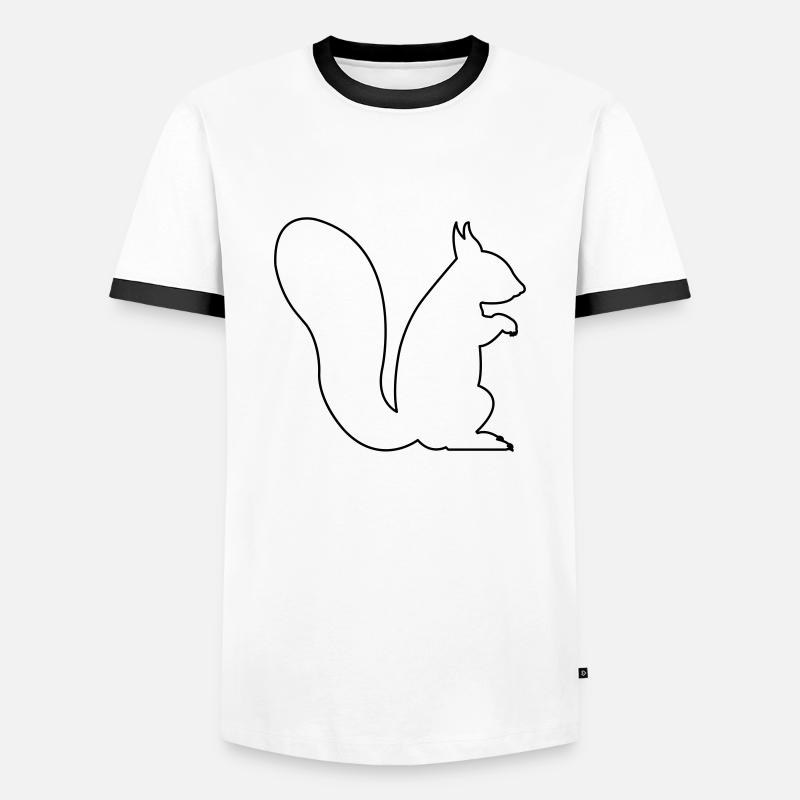 squirrel - Men's Ringer Shirt - white/black