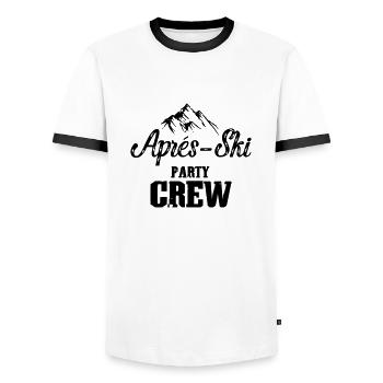 Apres Ski Party Crew - Männer Kontrast-T-Shirt - Weiß/Schwarz - Vorne - AI Model Female 172 light (172cm) & AI Model Male 178 dark (178cm)