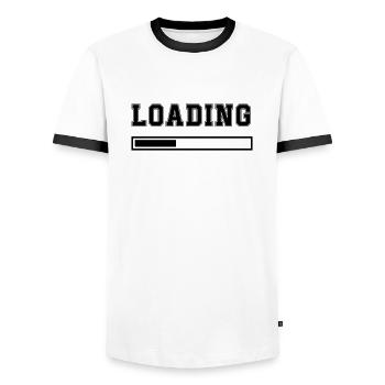 Chargement - T-shirt contrasté Homme - blanc/noir - Devant - AI Model Female 172 light (172cm) & AI Model Male 178 dark (178cm)