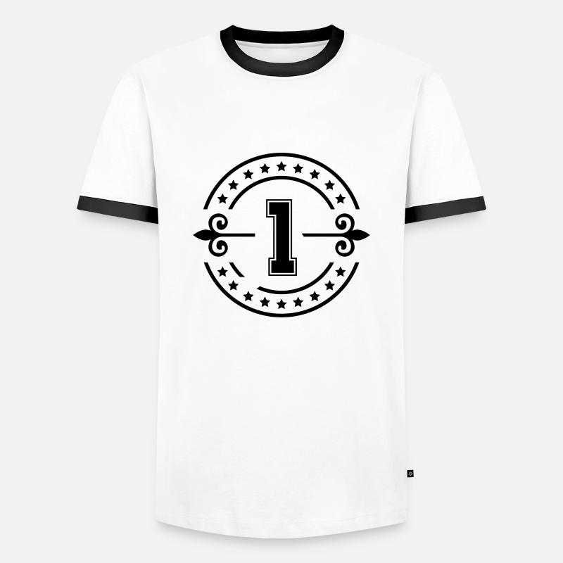 1 - Men's Ringer Shirt - white/black
