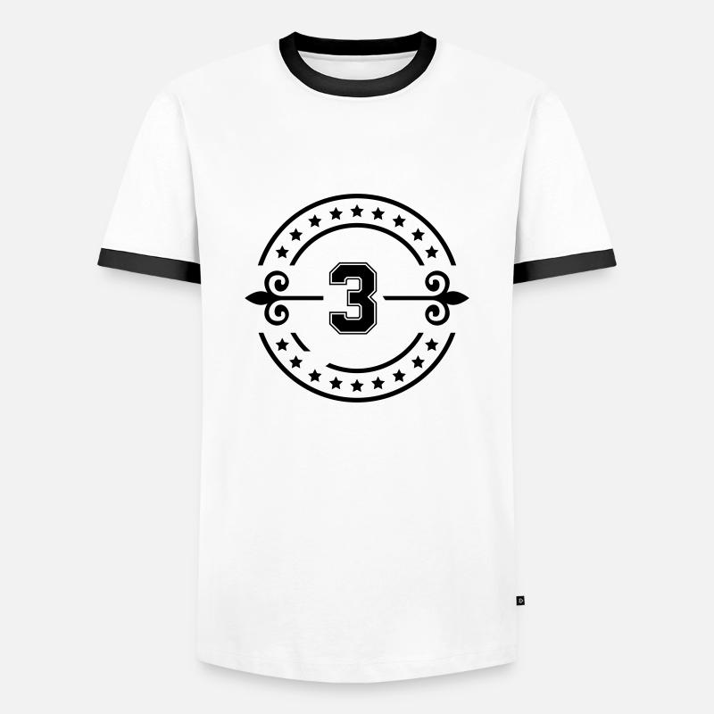 3 - Men's Ringer Shirt - white/black