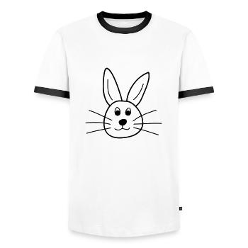 Hase - Männer Kontrast-T-Shirt - Weiß/Schwarz - Vorne - AI Model Female 172 light (172cm) & AI Model Male 178 dark (178cm)