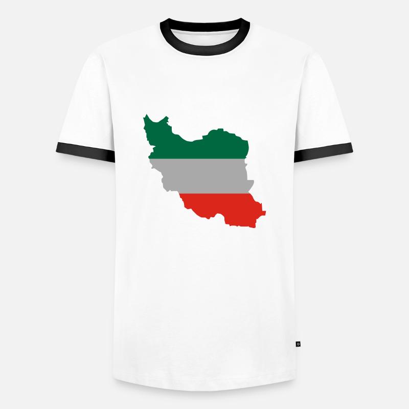 iran_flagg - Men's Ringer Shirt - white/black