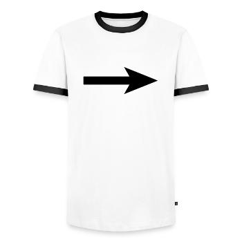 arrow - Men's Ringer Shirt - white/black - Front - AI Model Female 172 light (172cm) & AI Model Male 178 dark (178cm)