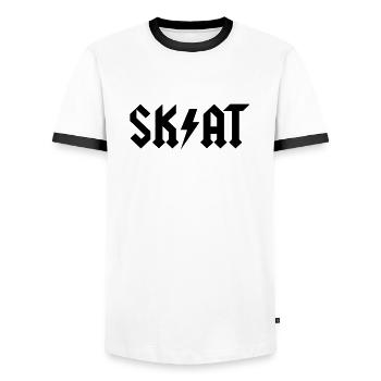 Skat - Männer Kontrast-T-Shirt - Weiß/Schwarz - Vorne - AI Model Female 172 light (172cm) & AI Model Male 178 dark (178cm)
