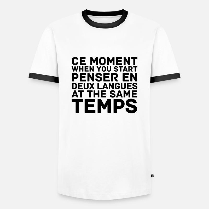 Ce Moment When You Start - Männer Kontrast-T-Shirt - Weiß/Schwarz