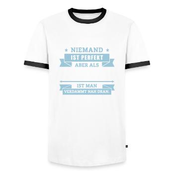 Funshirt Ergotherapeut - Männer Kontrast-T-Shirt - Weiß/Schwarz - Vorne - AI Model Female 172 light (172cm) & AI Model Male 178 dark (178cm)