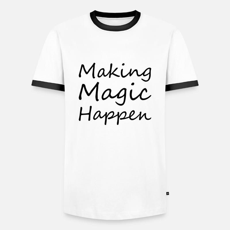 Making MagicHappen - Männer Kontrast-T-Shirt - Weiß/Schwarz