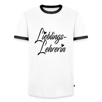 Lieblingslehrerin - Männer Kontrast-T-Shirt - Weiß/Schwarz - Vorne - AI Model Female 172 light (172cm) & AI Model Male 178 dark (178cm)