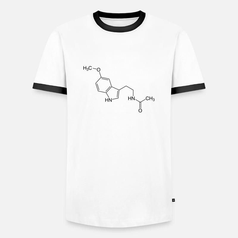 Melatonin structural formula - Men's Ringer Shirt - white/black