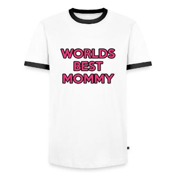 Worlds best Mommy - Männer Kontrast-T-Shirt - Weiß/Schwarz - Vorne - AI Model Female 172 light (172cm) & AI Model Male 178 dark (178cm)