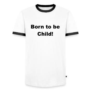 Né pour être un enfant - T-shirt contrasté Homme - blanc/noir - Devant - AI Model Female 172 light (172cm) & AI Model Male 178 dark (178cm)