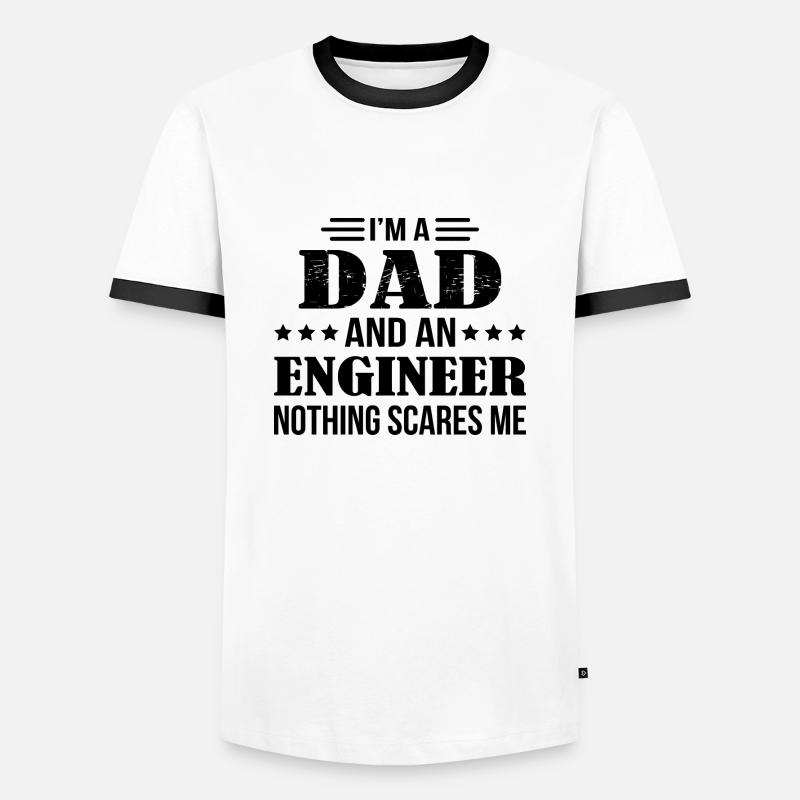 Dad Engineer Scares Me - Männer Kontrast-T-Shirt - Weiß/Schwarz