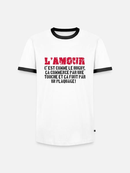rugby - Men's Ringer Shirt - white/black