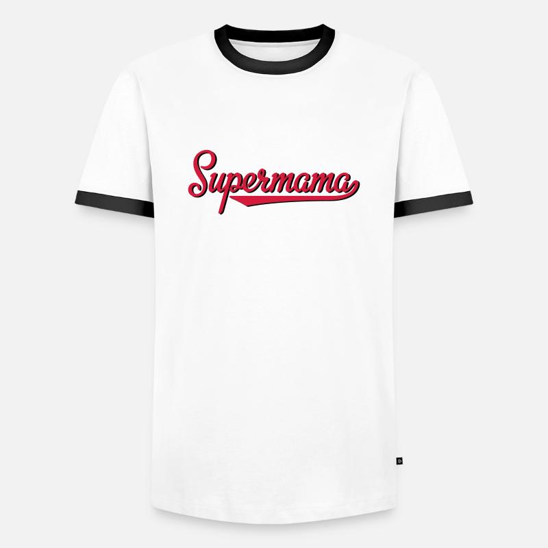 supermama - Men's Ringer Shirt - white/black