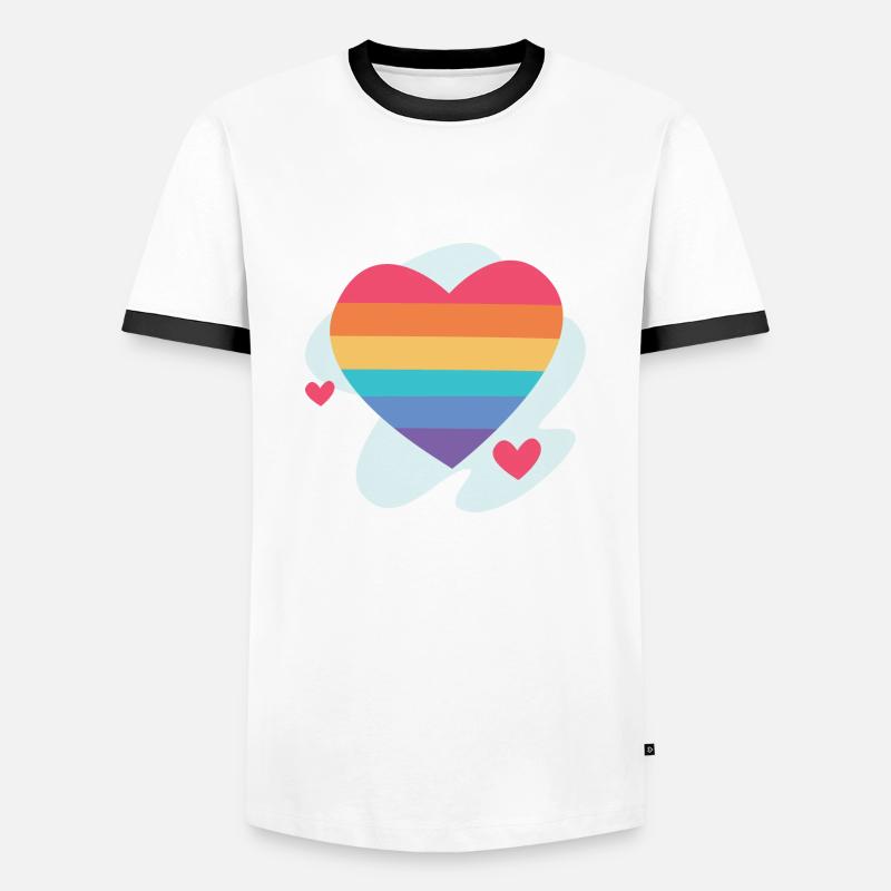 RAINBOW - Men's Ringer Shirt - white/black
