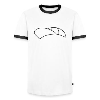 cool cap hat cap capy headwear design cl - Men's Ringer Shirt - white/black - Front - AI Model Female 172 light (172cm) & AI Model Male 178 dark (178cm)