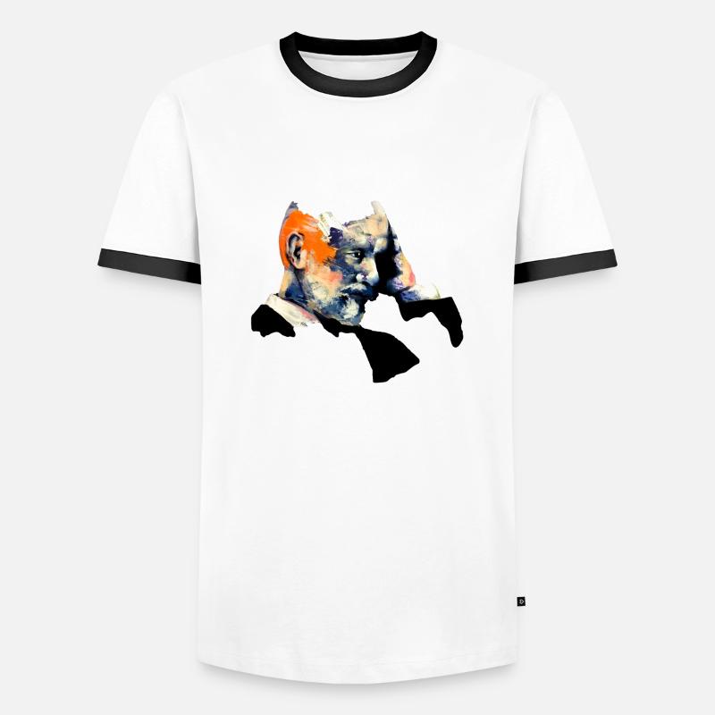 Tschaikowsky - Männer Kontrast-T-Shirt - Weiß/Schwarz