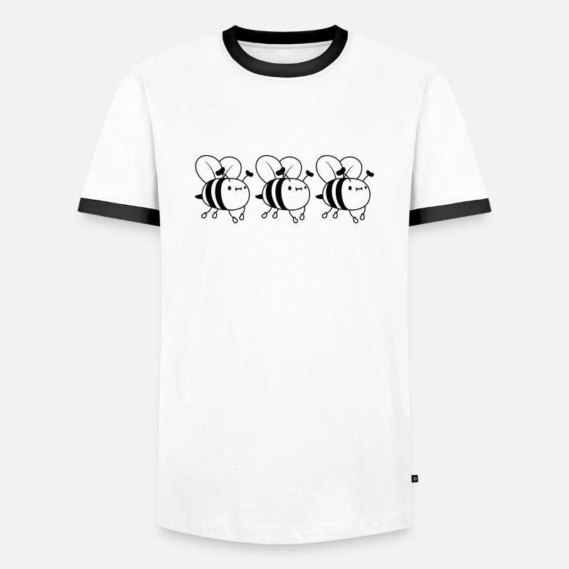 Team bees design - Men's Ringer Shirt - white/black