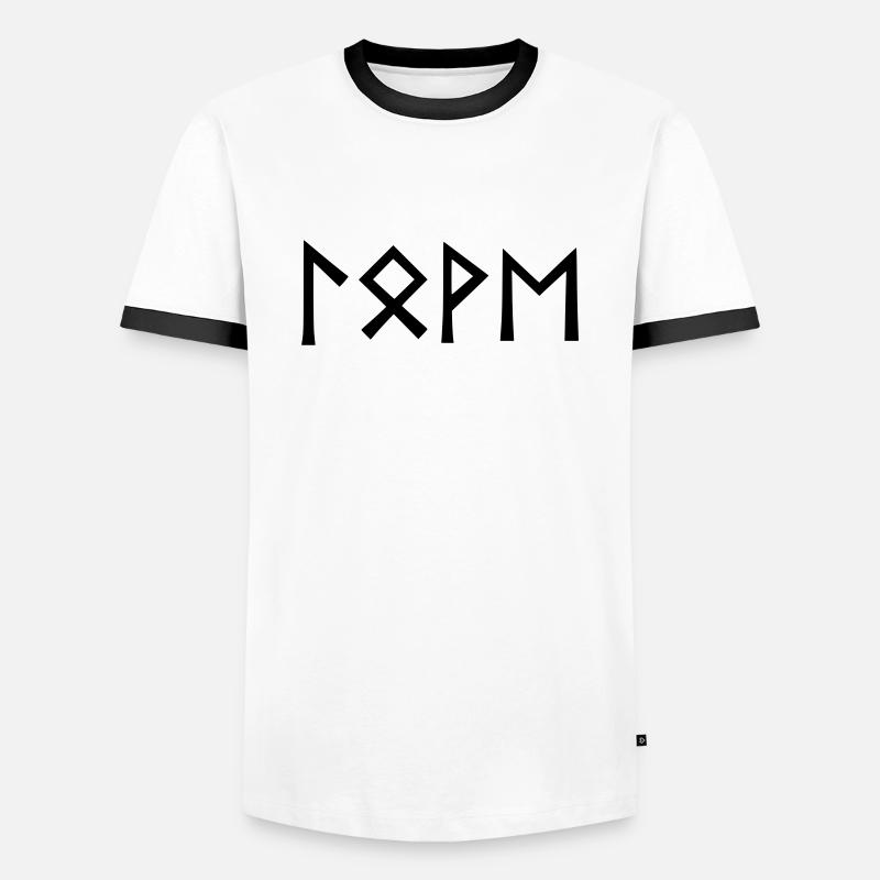 Love - rune script - Men's Ringer Shirt - white/black