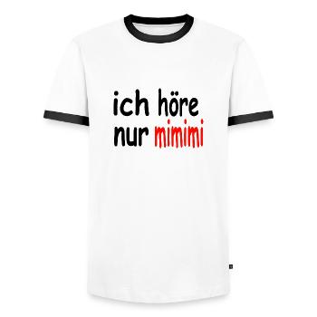 ich höre nur mimimi - Männer Kontrast-T-Shirt - Weiß/Schwarz - Vorne - AI Model Female 172 light (172cm) & AI Model Male 178 dark (178cm)