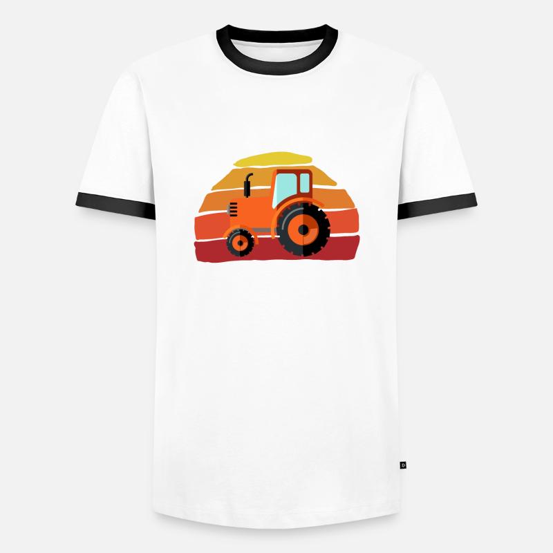 Traktor - Männer Kontrast-T-Shirt - Weiß/Schwarz